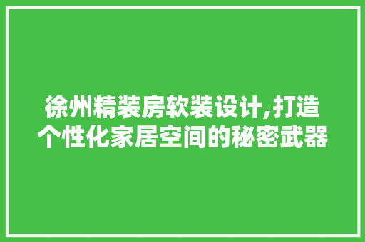 徐州精装房软装设计,打造个性化家居空间的秘密武器