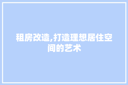 租房改造,打造理想居住空间的艺术