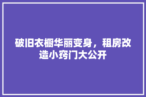 破旧衣橱华丽变身，租房改造小窍门大公开