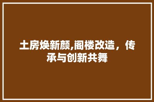 土房焕新颜,阁楼改造，传承与创新共舞