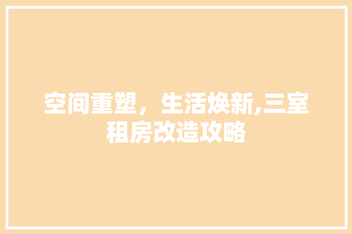 空间重塑，生活焕新,三室租房改造攻略