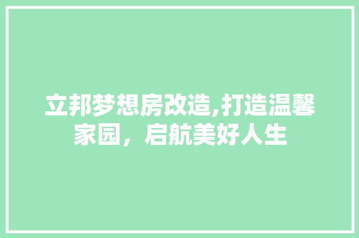 立邦梦想房改造,打造温馨家园，启航美好人生