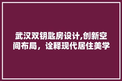 武汉双钥匙房设计,创新空间布局，诠释现代居住美学
