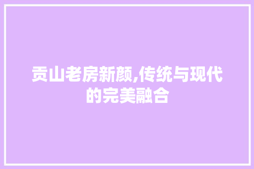 贡山老房新颜,传统与现代的完美融合