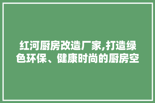 红河厨房改造厂家,打造绿色环保、健康时尚的厨房空间