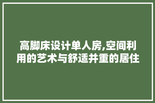 高脚床设计单人房,空间利用的艺术与舒适并重的居住体验