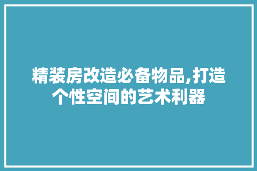 精装房改造必备物品,打造个性空间的艺术利器