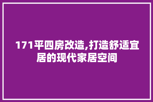 171平四房改造,打造舒适宜居的现代家居空间