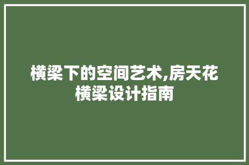 横梁下的空间艺术,房天花横梁设计指南