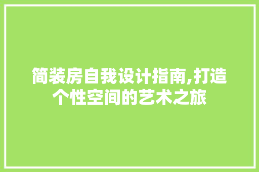 简装房自我设计指南,打造个性空间的艺术之旅