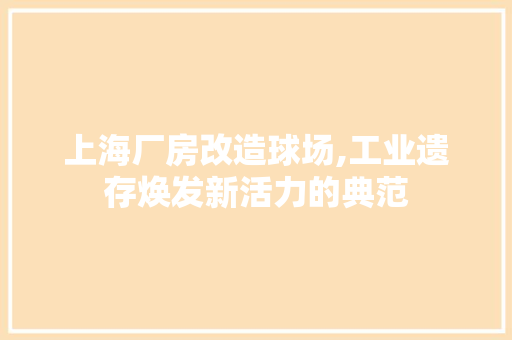 上海厂房改造球场,工业遗存焕发新活力的典范