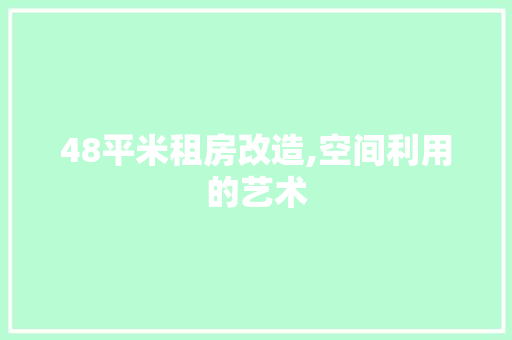 48平米租房改造,空间利用的艺术