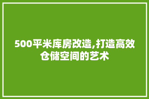 500平米库房改造,打造高效仓储空间的艺术