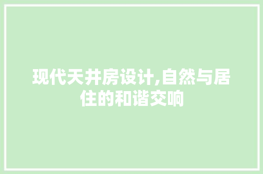现代天井房设计,自然与居住的和谐交响