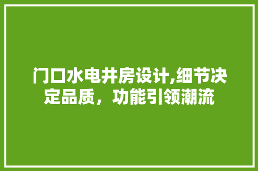 门口水电井房设计,细节决定品质，功能引领潮流