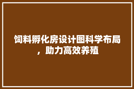 饲料孵化房设计图科学布局，助力高效养殖