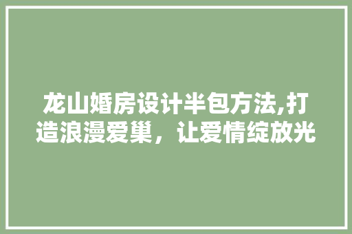 龙山婚房设计半包方法,打造浪漫爱巢，让爱情绽放光彩