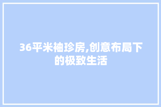 36平米袖珍房,创意布局下的极致生活