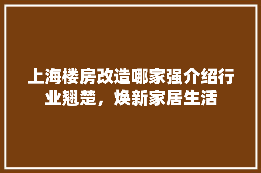上海楼房改造哪家强介绍行业翘楚，焕新家居生活