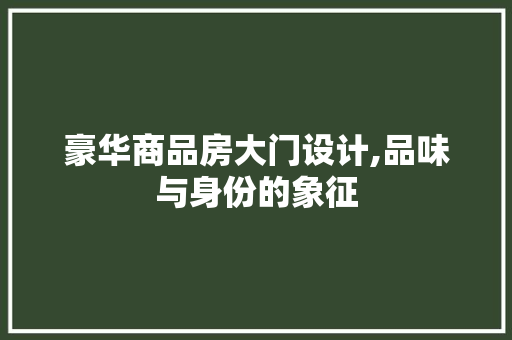 豪华商品房大门设计,品味与身份的象征