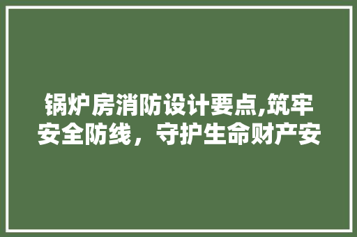 锅炉房消防设计要点,筑牢安全防线，守护生命财产安全