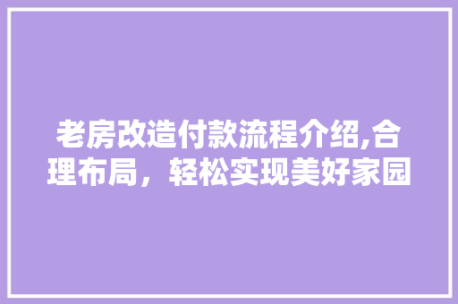 老房改造付款流程介绍,合理布局，轻松实现美好家园