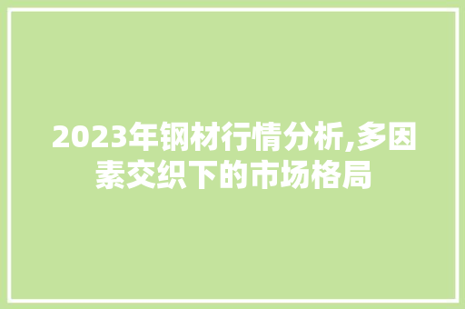 2023年钢材行情分析,多因素交织下的市场格局