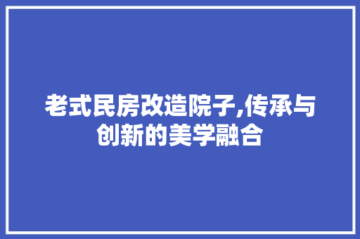 老式民房改造院子,传承与创新的美学融合