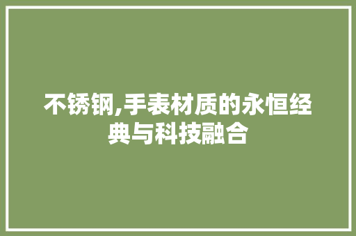 不锈钢,手表材质的永恒经典与科技融合
