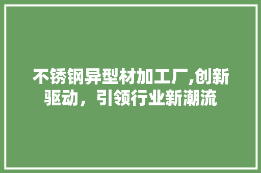 不锈钢异型材加工厂,创新驱动，引领行业新潮流