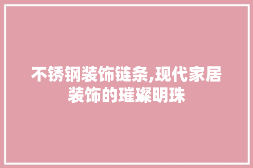 不锈钢装饰链条,现代家居装饰的璀璨明珠