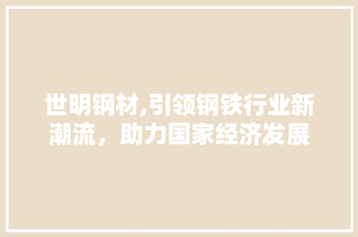 世明钢材,引领钢铁行业新潮流，助力国家经济发展