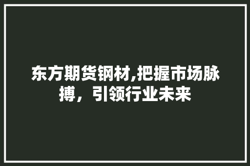 东方期货钢材,把握市场脉搏，引领行业未来