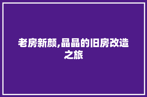 老房新颜,晶晶的旧房改造之旅