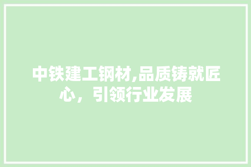 中铁建工钢材,品质铸就匠心，引领行业发展