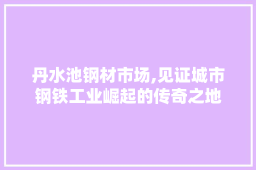 丹水池钢材市场,见证城市钢铁工业崛起的传奇之地
