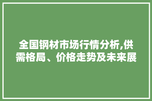 全国钢材市场行情分析,供需格局、价格走势及未来展望