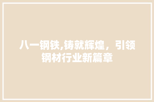 八一钢铁,铸就辉煌，引领钢材行业新篇章