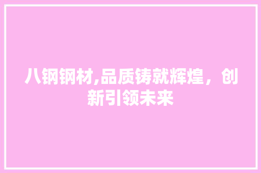 八钢钢材,品质铸就辉煌，创新引领未来