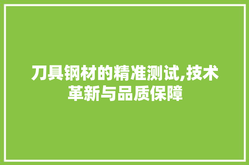 刀具钢材的精准测试,技术革新与品质保障