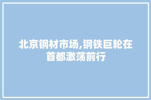 北京钢材市场,钢铁巨轮在首都激荡前行