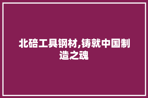 北碚工具钢材,铸就中国制造之魂