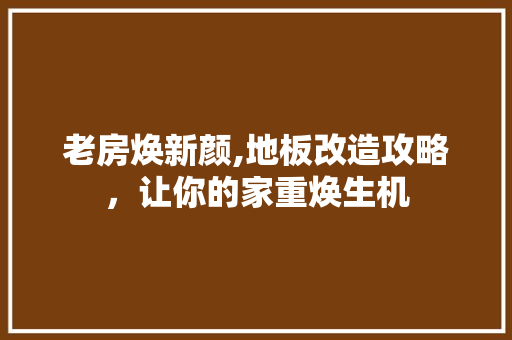 老房焕新颜,地板改造攻略，让你的家重焕生机