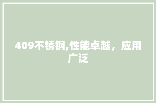 409不锈钢,性能卓越，应用广泛