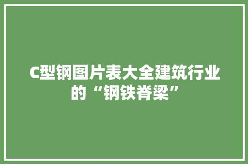 C型钢图片表大全建筑行业的“钢铁脊梁”