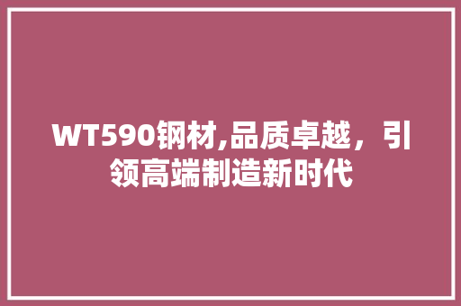 WT590钢材,品质卓越，引领高端制造新时代