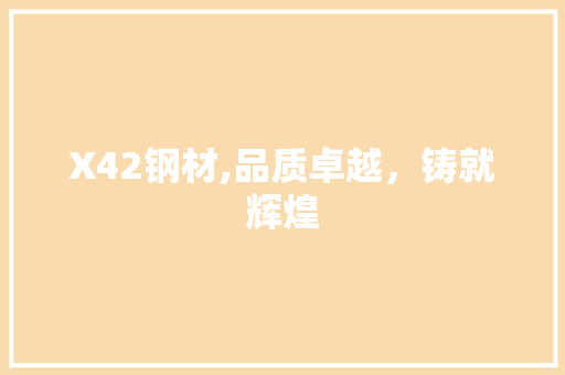 X42钢材,品质卓越，铸就辉煌