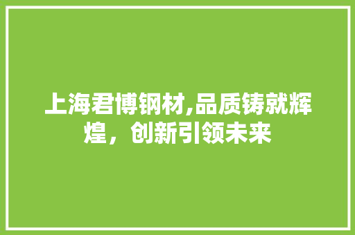 上海君博钢材,品质铸就辉煌，创新引领未来