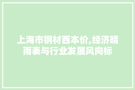 上海市钢材西本价,经济晴雨表与行业发展风向标