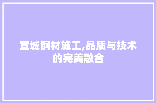 宜城钢材施工,品质与技术的完美融合